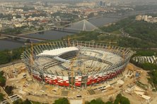 Budowa Stadionu Narodowego w Warszawie z lotu ptaka - 29.04.2011 Autor: Krystian Trela