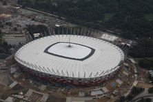 Dach Stadionu Narodowego w Warszawie z lotu ptaka - 25.08.2011 Autor: Krystian Trela
